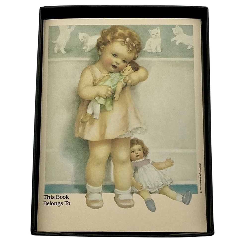 Antioch Bookplates Vintage Stickers 1987 Little Girl Baby Dolls